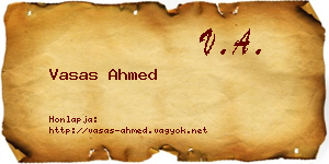 Vasas Ahmed névjegykártya